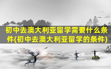 初中去澳大利亚留学需要什么条件(初中去澳大利亚留学的条件)