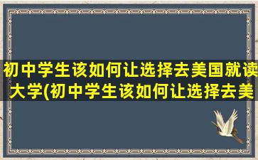 初中学生该如何让选择去美国就读大学(初中学生该如何让选择去美国就读呢)