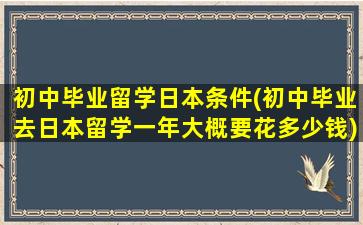 初中毕业留学日本条件(初中毕业去日本留学一年大概要花多少钱)