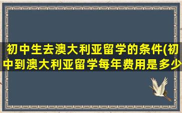 初中生去澳大利亚留学的条件(初中到澳大利亚留学每年费用是多少)