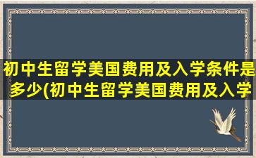 初中生留学美国费用及入学条件是多少(初中生留学美国费用及入学条件)