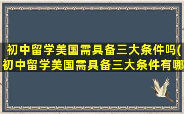 初中留学美国需具备三大条件吗(初中留学美国需具备三大条件有哪些)