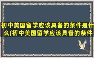 初中美国留学应该具备的条件是什么(初中美国留学应该具备的条件是)