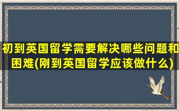 初到英国留学需要解决哪些问题和困难(刚到英国留学应该做什么)