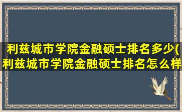 利兹城市学院金融硕士排名多少(利兹城市学院金融硕士排名怎么样)