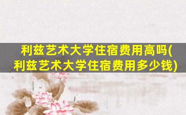 利兹艺术大学住宿费用高吗(利兹艺术大学住宿费用多少钱)