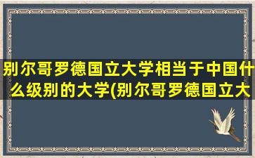 别尔哥罗德国立大学相当于中国什么级别的大学(别尔哥罗德国立大学qs排名)