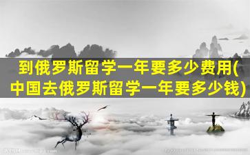 到俄罗斯留学一年要多少费用(中国去俄罗斯留学一年要多少钱)