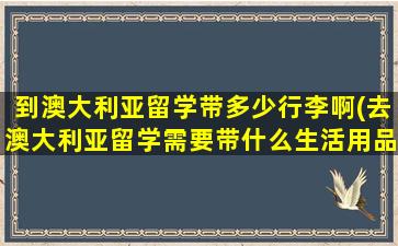 到澳大利亚留学带多少行李啊(去澳大利亚留学需要带什么生活用品)