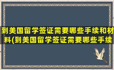 到美国留学签证需要哪些手续和材料(到美国留学签证需要哪些手续材料)