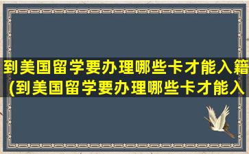 到美国留学要办理哪些卡才能入籍(到美国留学要办理哪些卡才能入籍)