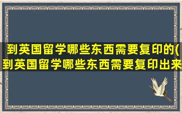 到英国留学哪些东西需要复印的(到英国留学哪些东西需要复印出来)