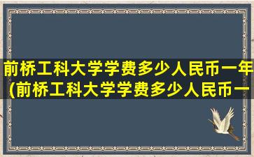 前桥工科大学学费多少人民币一年(前桥工科大学学费多少人民币一个月)