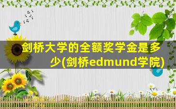 剑桥大学的全额奖学金是多少(剑桥edmund学院)