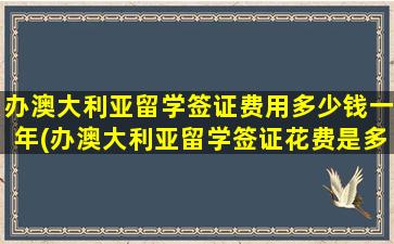 办澳大利亚留学签证费用多少钱一年(办澳大利亚留学签证花费是多少)