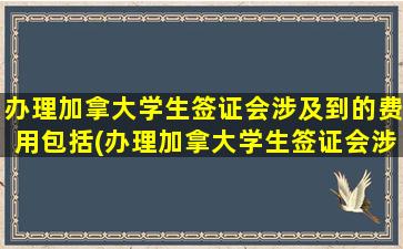 办理加拿大学生签证会涉及到的费用包括(办理加拿大学生签证会涉及到的费用是什么)