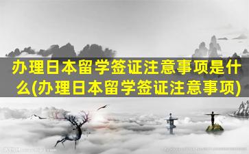 办理日本留学签证注意事项是什么(办理日本留学签证注意事项)