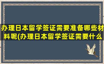 办理日本留学签证需要准备哪些材料呢(办理日本留学签证需要什么材料)