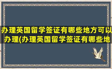 办理英国留学签证有哪些地方可以办理(办理英国留学签证有哪些地方需要)