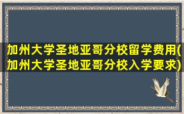 加州大学圣地亚哥分校留学费用(加州大学圣地亚哥分校入学要求)