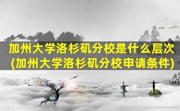 加州大学洛杉矶分校是什么层次(加州大学洛杉矶分校申请条件)