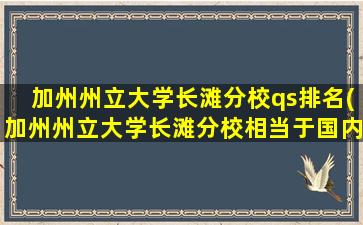 加州州立大学长滩分校qs排名(加州州立大学长滩分校相当于国内)