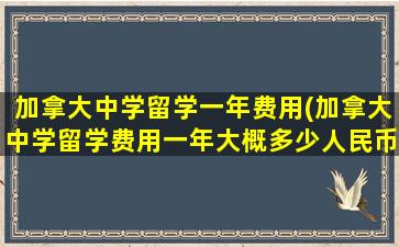 加拿大中学留学一年费用(加拿大中学留学费用一年大概多少人民币)