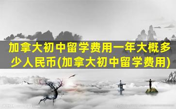 加拿大初中留学费用一年大概多少人民币(加拿大初中留学费用)