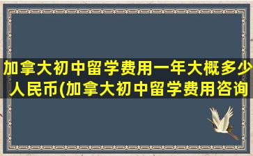 加拿大初中留学费用一年大概多少人民币(加拿大初中留学费用咨询)