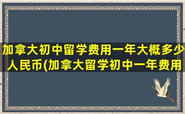 加拿大初中留学费用一年大概多少人民币(加拿大留学初中一年费用)