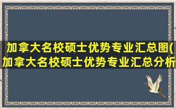 加拿大名校硕士优势专业汇总图(加拿大名校硕士优势专业汇总分析)