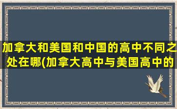 加拿大和美国和中国的高中不同之处在哪(加拿大高中与美国高中的比较)