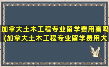 加拿大土木工程专业留学费用高吗(加拿大土木工程专业留学费用大概多少)