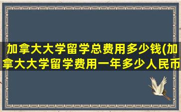 加拿大大学留学总费用多少钱(加拿大大学留学费用一年多少人民币)