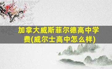 加拿大威斯菲尔德高中学费(威尔士高中怎么样)