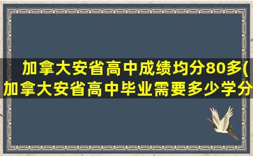 加拿大安省高中成绩均分80多(加拿大安省高中毕业需要多少学分)