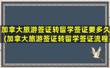 加拿大旅游签证转留学签证要多久(加拿大旅游签证转留学签证流程)