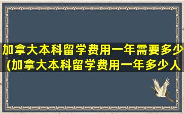 加拿大本科留学费用一年需要多少(加拿大本科留学费用一年多少人民币)