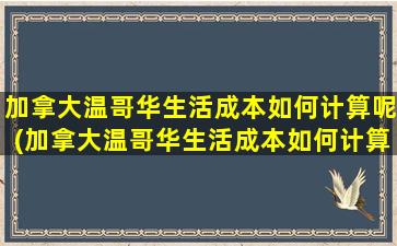 加拿大温哥华生活成本如何计算呢(加拿大温哥华生活成本如何计算呢视频)