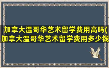 加拿大温哥华艺术留学费用高吗(加拿大温哥华艺术留学费用多少钱)