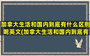 加拿大生活和国内到底有什么区别呢英文(加拿大生活和国内到底有什么区别呢图片)