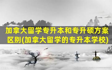 加拿大留学专升本和专升硕方案区别(加拿大留学的专升本学校)