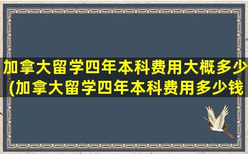 加拿大留学四年本科费用大概多少(加拿大留学四年本科费用多少钱)