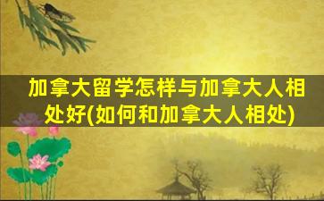 加拿大留学怎样与加拿大人相处好(如何和加拿大人相处)