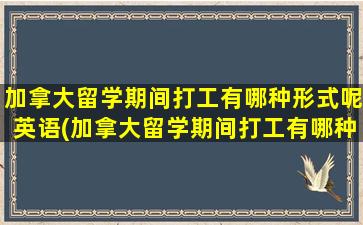 加拿大留学期间打工有哪种形式呢英语(加拿大留学期间打工有哪种形式呢)