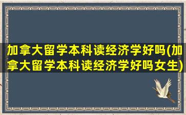 加拿大留学本科读经济学好吗(加拿大留学本科读经济学好吗女生)