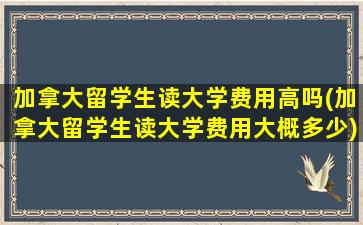 加拿大留学生读大学费用高吗(加拿大留学生读大学费用大概多少)