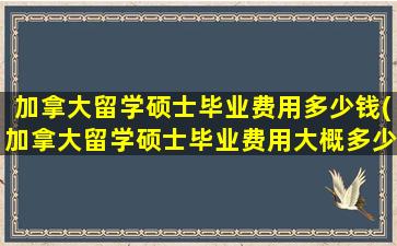 加拿大留学硕士毕业费用多少钱(加拿大留学硕士毕业费用大概多少)