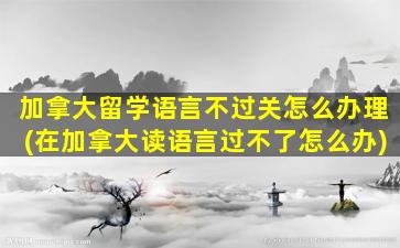 加拿大留学语言不过关怎么办理(在加拿大读语言过不了怎么办)