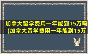 加拿大留学费用一年能到15万吗(加拿大留学费用一年能到15万吗多少钱)